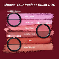 Pilgrim 2-IN-1 Blush Duo 9g | Highly Pigmented, Long-lasting, Buildable & Blendable | Goodness of Rosehip Oil & Hydrating Squalane | All Skin Types | Shade Berry Beat-03
