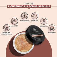 The Man Company Lightening Lip Scrub With Brown Sugar, Almond Oil, Vitamin E, Coconut Oil & Argan Oil For Dry & Chapped Lip, Restore Natural Colour, Nourishes, Moisturizes, Brightening, 10g