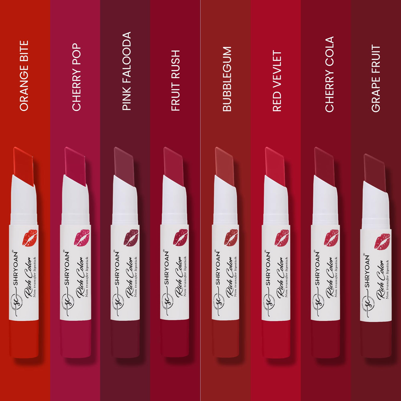 Shryoan Rich Color Non-Transfer Lipstick | Waterproof & Super Matte Finish | Long Stay Creamy Lipstick | Single Swipe Application (ORANGE BITE - 08)