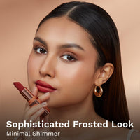 Pilgrim Glitter Lipstick For Women 4.2gm | Dubai Luxe Lifestyle - Jumeirah Jewel Shade | Lipstick Infused with Vitamin E & Olive Oil | Glitter Formula With Matte Finish | Non Drying | All Skin Types