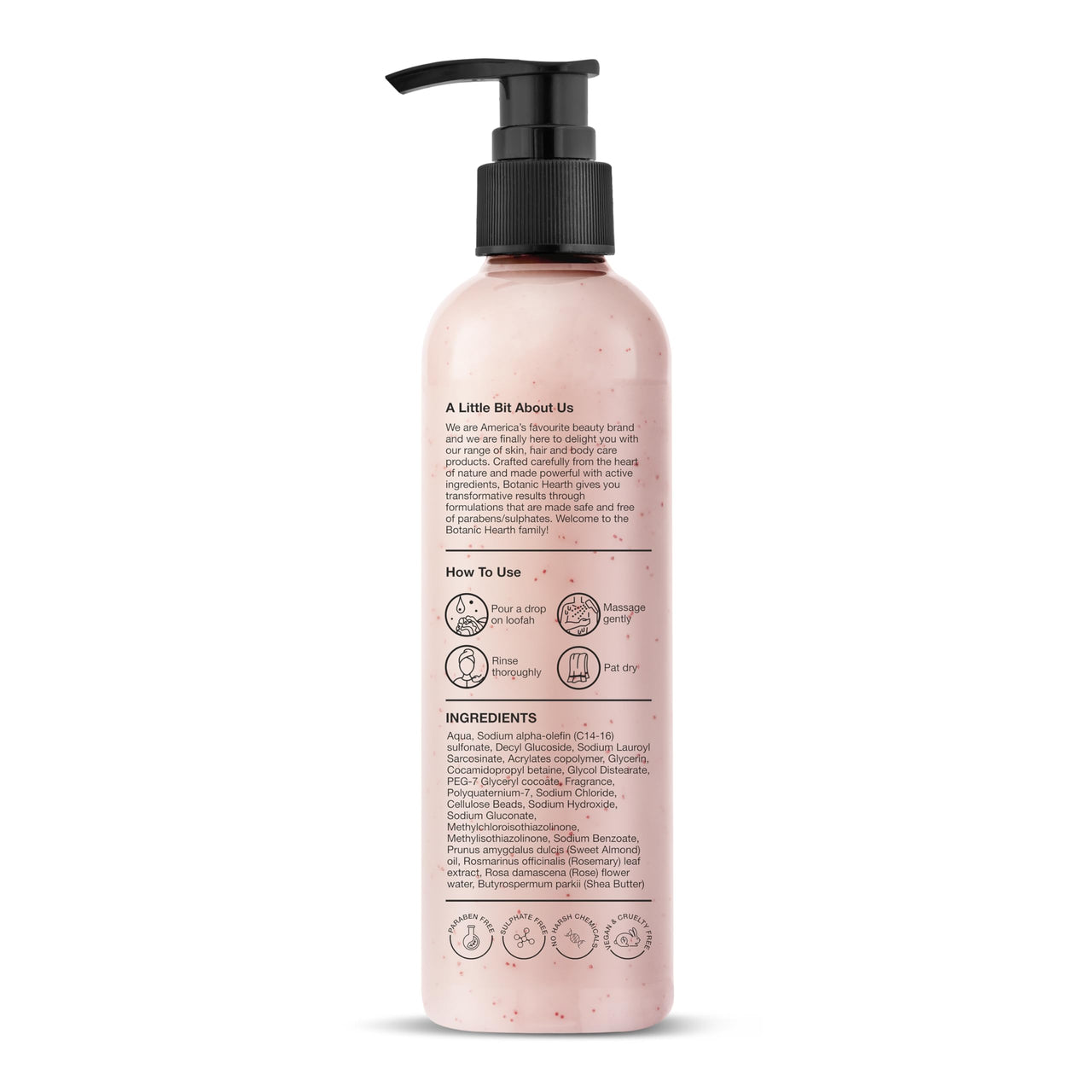 Botanic Hearth British Rose & Almond Body Wash with Shea Butter | Moisturizing Body Wash Shower Gel for Softer, Smoother Skin | Sulfate & Paraben Free | for Women & Men | 245ml