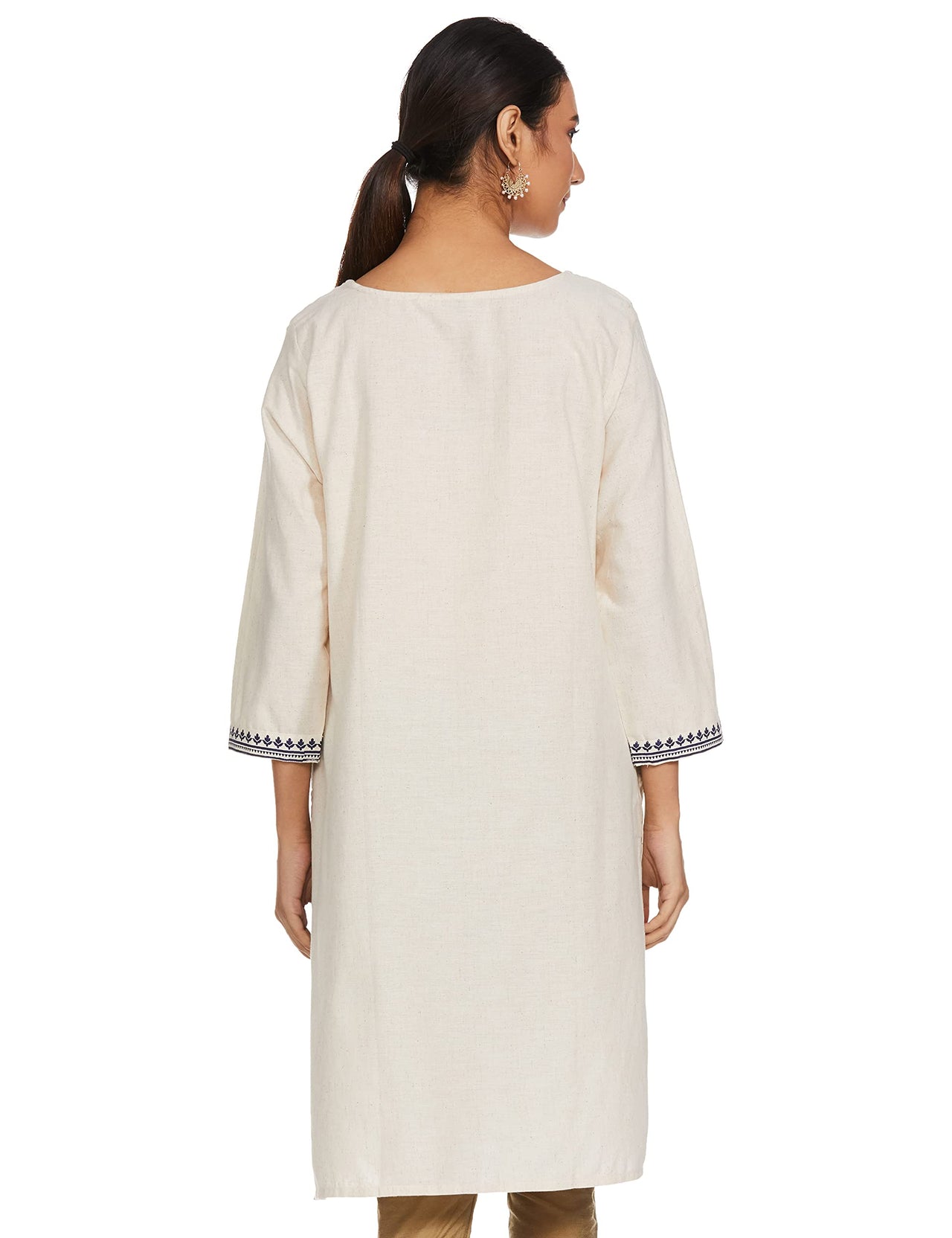 Max Women's  Printed Round Neck Straight Kurta