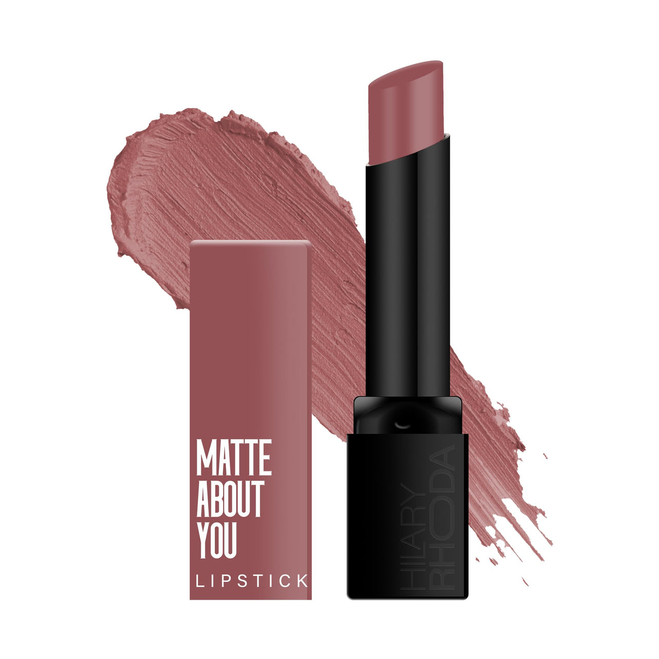 Hilary Rhoda Matte About You Lipstick | Long Lasting & Highly Pigmented Lipstick | Glides Smoothly | Matte Finish | One Stroke Application | Cruelty-Free & Vegan - 3g (Latte Love - Shade 01)