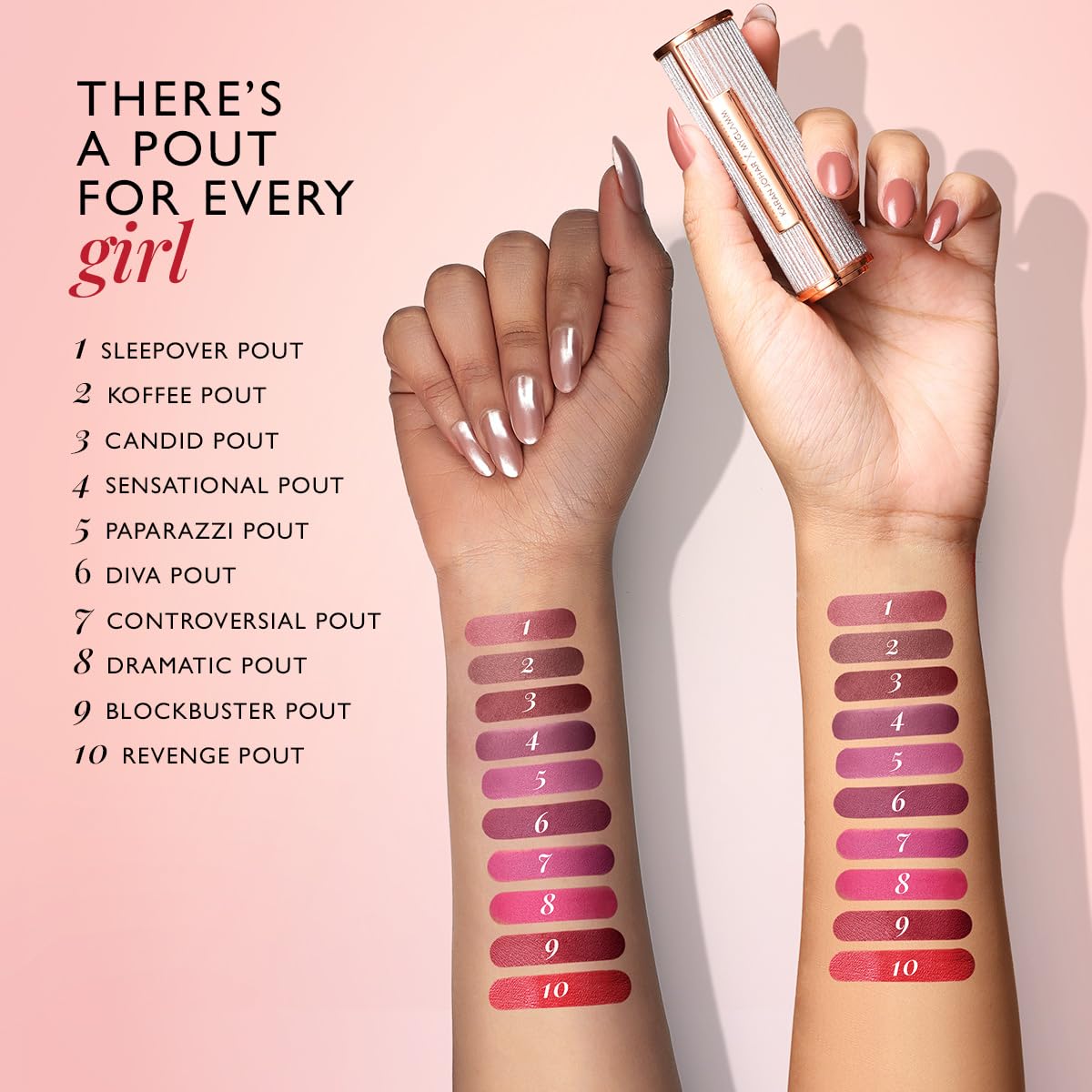 MyGlamm POUT by Karan Johar Intense Matte Plumping Lipstick - Candid Pout (Coffee Brown Shade) | Highly Pigmented, Long Lasting, Lightweight, Creamy Matte Lipstick For Lip Makeup (4g)