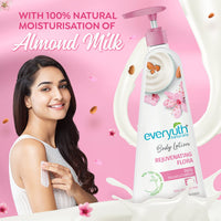 Everyuth Naturals Body Lotion Rejuvenating Flora| Non- Sticky|24 hr Moisturization|For all skin types |for Men & Women|100% Natural Almond Milk - 500ml
