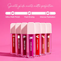 Mila Beauté Set of 7 Non Transfer Mini Liquid Lipstick Gift Set I 12 Hrs Transfer proof I With Hyaluronic Acid I Perfect For Gifting, Special Occasion, Wedding, Travel Friendly Combo for Women I Gift Pack