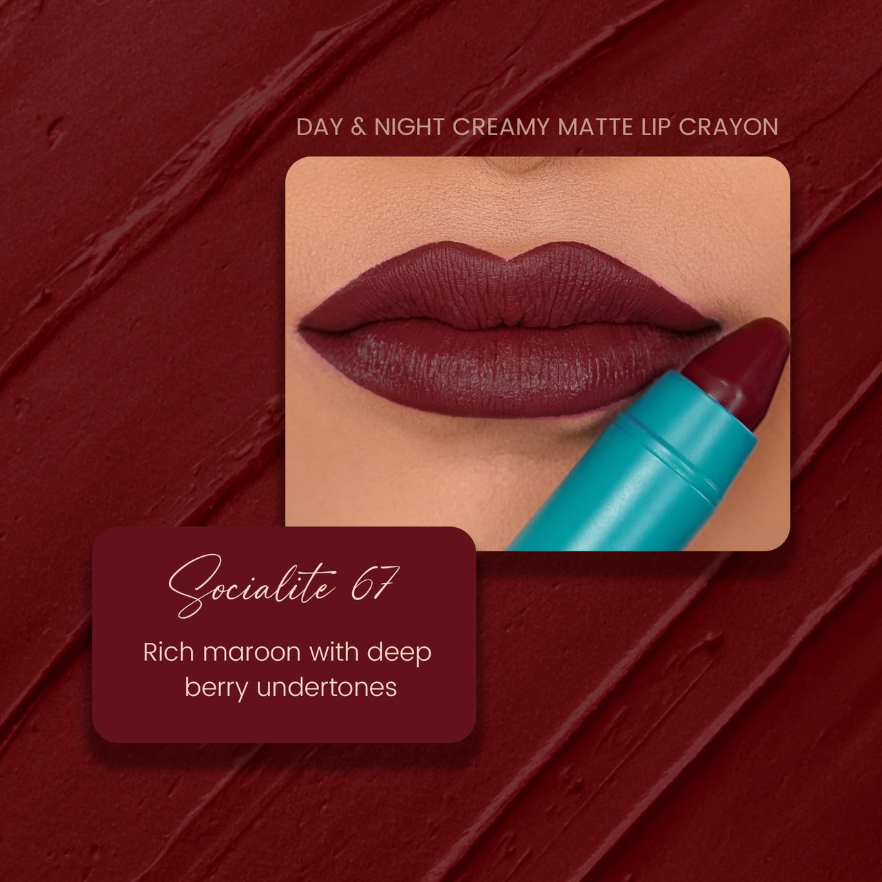 Parul Garg Beauty Creamy Matte Lip Crayon | Soft Matte & Hydrating Formula with Almond Oil & Vitamin E | Rich Pigment & Comfortable Wear | 100% Vegan (Socialite 67)