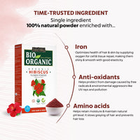 INDUS VALLEY Organic Hibiscus Powder | Hibiscus rosa-sinensis for Hair & Skin - (100g*2=200g)