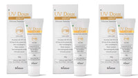 Brinton UV Doux Gold Silicone Sunscreen Gel SPF 50 PA+++ Enriched With Vitamin C & E | Water Resistant, Oil Free & Non- Greasy | UVA/UVB With Broad Spectrum, 50 g x Pack of 3