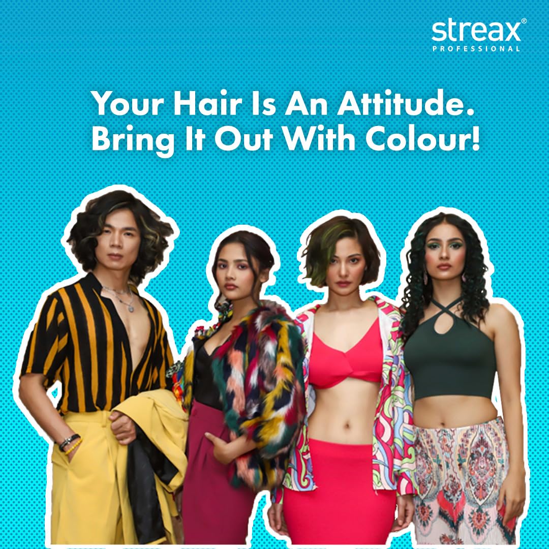 Streax Professional Hold & Play Funky Colour, Flirty Red | Vibrant Semi-Permanent Hair Colour | Ammonia Free, Peroxide Free, 100g