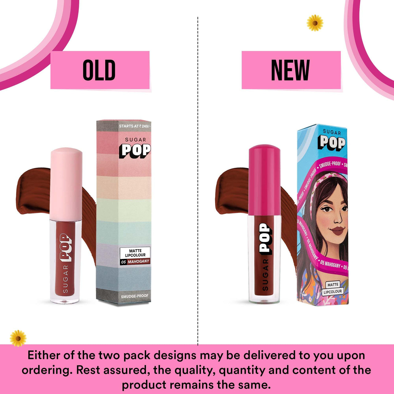 SUGAR POP Matte Lipcolour | Lasts Upto 8 hrs l Brown Lipstick for Women l Vitamin E Infused | Non-Drying, Smudge Proof, Long Lasting | 1.6ml - 05 Mahogany (Chocolate Brown)