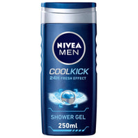 Nivea Men Shower Gel, Active Clean Body Wash, Men, 250ml & Men Shower Gel, Cool Kick Body Wash, 250ml