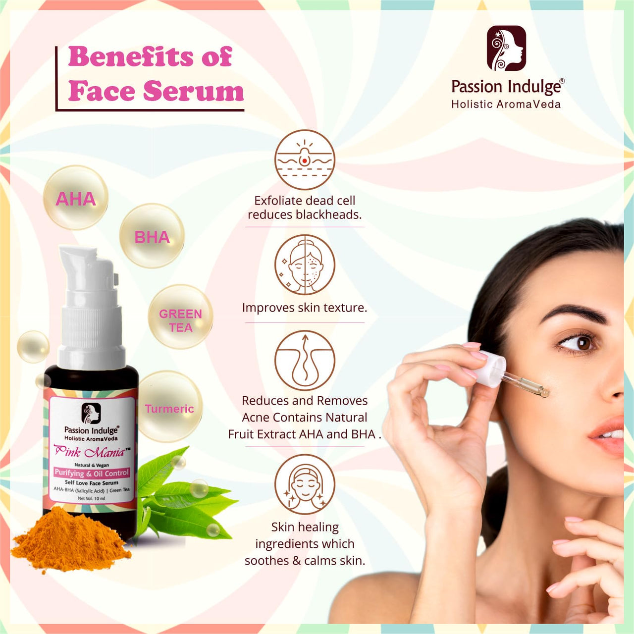 Passion Indulge Acne Control Kit for Oily Skin | Pink mania AHA-BHA Face cleanser & Face Serum