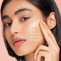 LoveChild Masaba Skip Everything 4-in-1 Skin Tint, Primer, Moisturizer, Sunscreen SPF 20 & Foundation, Blurring Serum Tint, Seamless Coverage & Natural Finish, Icy You (Ivory) 10ml