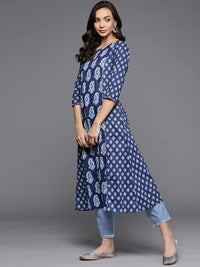 INDO ERA Women's  Cotton Blend Ethnic Motifs Straight Kurta Trousers with Dupatta Set (RRRRR4119)