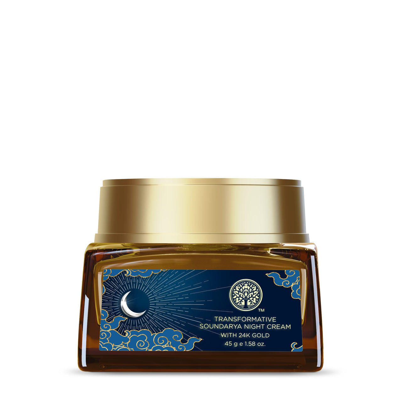Forest Essentials Transformative Soundarya Anti Ageing Night Cream with 24K Gold | For Dry & Dehydrated Skin | With Bakuchiol & Hyaluronic Acid | Moisturising and Hydrating