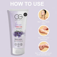 OG BEAUTY Laven Dream Body Lotion | 48 Hr Daily Moisturization With Lavender Extract | For Nourished Softer & Smoother Skin | Suitable For All Skin Types | 250 Ml