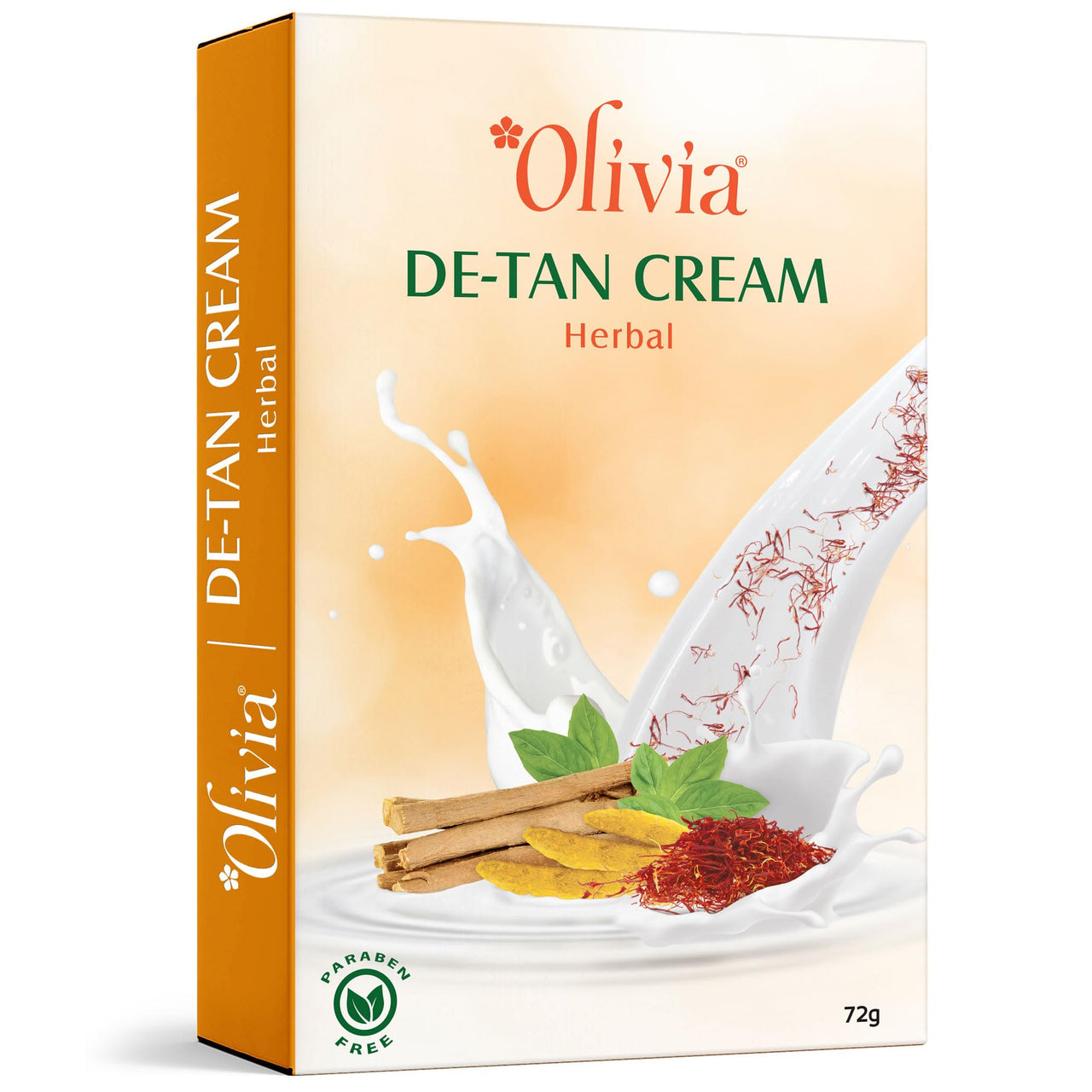 Olivia De-Tan Cream Herbal | Heavy Tan Removal & Brightening Cream for Face | Tan Removal for Women & Men | Removes Blackheads, Dark Spots & Prevents Acne | 72g - For All Skin Types