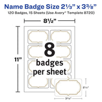 Avery Flexible Printable Name Tags, 2-1/3