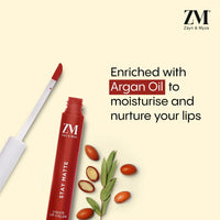 ZM Stay Matte Transfer-proof Lip Color | Matte Texture | Liquid Lipstick | Waterproof and Smudgeproof | Cruelty-free, 6 ML (Retro Red)