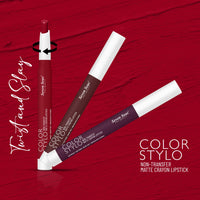 Seven Seas Color Stylo NonTransfer Matte Lipstick | Matte Finish Lip Crayon | Waterproof | Long Lasting | Lasts Up to 24 hours (Red Apple)