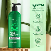Botanic Hearth Aloe Vera Gel for Face, Skin & Hair – 250ml - 100% Natural, Sunburn Relief, Skin Calming, Deep Hydration & Repair with Aloevera, Non-Greasy, Moisturizing Formula for Men & Women