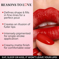Just Herbs Fill & Define Lip Liner with Shea Butter and Coconut Oil Transfer Proof Long Lasting Creamy Matte Finish Lip Liner (Fiery Pink, 0.3g)