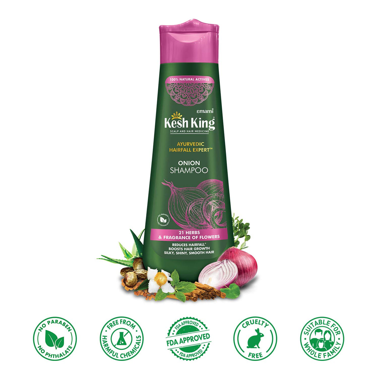 Kesh King Ayurvedic Onion Shampoo with 21 Herbs, Reduces Hairfall & Boost Hair Growth, 300ml & Kesh King Scalp and Hair Medicine Anti-Hairfall Conditioner, 200 ml