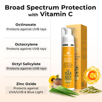 AVIMEE HERBAL Soorya Kawach Spf 50 Pa ++++ Serum Sunscreen With Vitamin C For All Skins Broad Spectrum Uva, Uvb & Blue Light Protection For Radiant & Glowy Skin 50 Ml