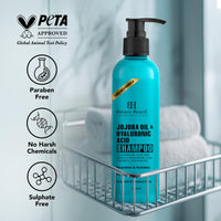 Botanic Hearth Jojoba & Hyaluronic Acid Shampoo with 100% Pure Jojoba Oil & Aloe Extracts | Hydrates Hair & Adds Shine | For Dry & Dehydrated Hair | Shampoo for Women and Men | Sulphate & Paraben Free | 200 ml