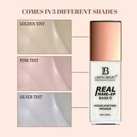Lakyou Beauty Real Makeup Base | Highlighting Primer | Hydrating and Illuminating | 30ml | (Pink Tint, 30ml)