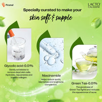 Lacto Calamine Green Tea Night Gel Moisturizer For Women | 50g x Pack of 1 | Night Cream For Oily Skin with Niacinamide & Glycolic Acid | Overnight Hydration | Sulphate & Paraben Free
