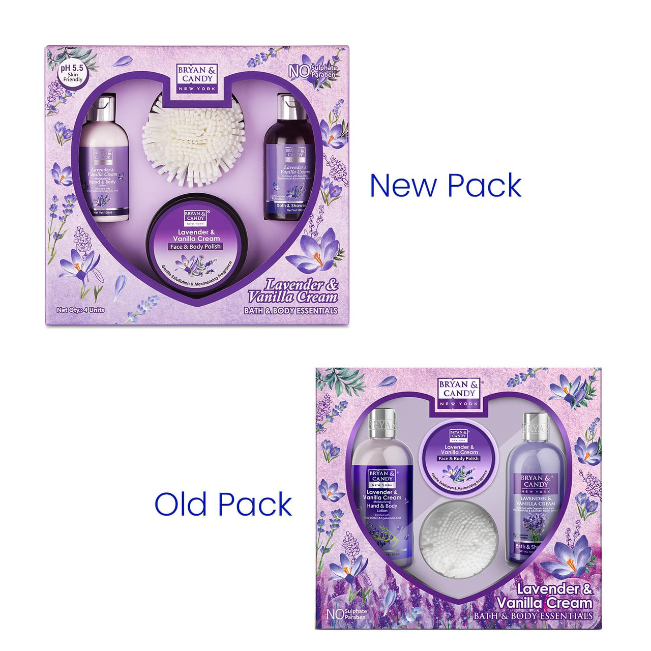 Bryan & Candy Lavender Bodycare Heart Collection | Women's Day Gift Set For Women| 100% Vegan,Ph5.5 Skin Friendly