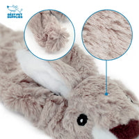 Best Pet Supplies 2-in-1 Stuffless Squeaky Dog Toys with Soft, Durable Fabric for Small, Medium, and Large Pets, No Stuffing for Indoor Play, Holds a Plastic Bottle - Hare, Pig, Medium