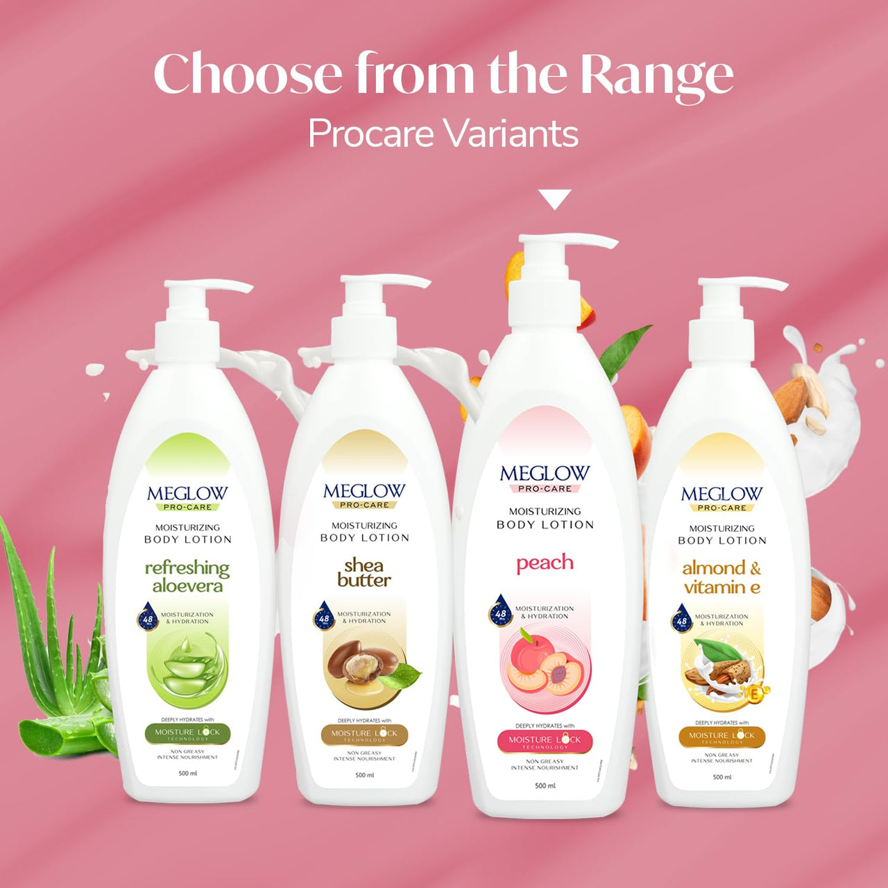 Meglow Pro-Care Moisturizing Body Lotion | Refreshing Peach Body Moisturizer for Women & Men | Hydrating Lotion for All Skin Types-500ml