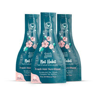 Nat Habit Kacchi Neem Wooden Comb - Soaked In 17 Herbs For All Hair Types (Dual Tooth) and Nat Habit Five Oil Hibiscus NutriMask-Hair Mask for All Hair & Scalp Types (Pack of 3 x 40 gm)