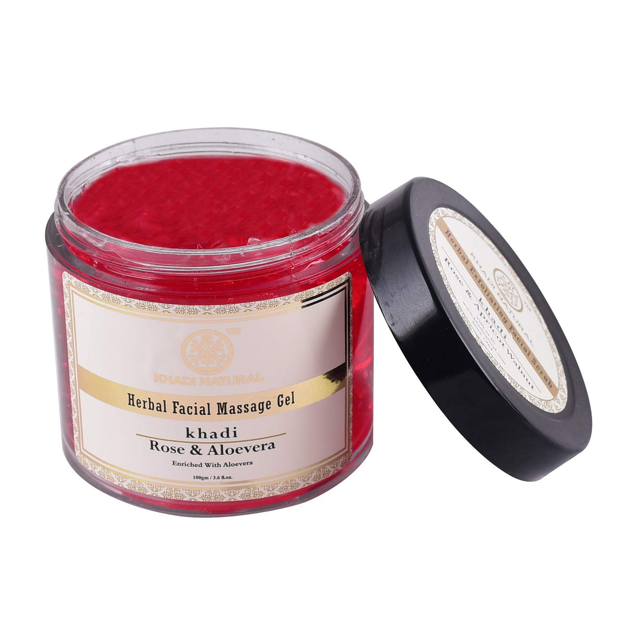 Khadi Natural Rose and Aloevera Face Massage Gel, 100g & Khadi Natural Rose and Papaya Face Scrub, 50g