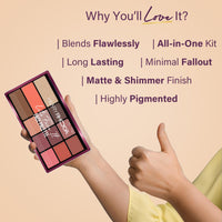 Hilary Rhoda Let’s Face It Face Palette | Highlighter & Blush | Contour | 9 Eyeshadows | Super-Fine Particles | No Fallout | Matte & Shimmer Finish -23.4g (Day Spring |Shade 01)