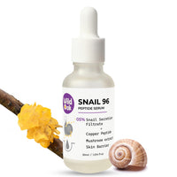 WildOak Advanced Korean Snail Mucin 96 Peptide Face Serum | Powerful Skin Barrier, Anti-Aging & Wrinkles | 72 Hours Skin Hydration | Korean Skincare | Tremella Mushroom for Dewy Soft & Plump Skin | 30ml