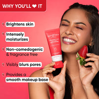 Dot & Key Strawberry Brightening Moisturizer | Niacinamide, Peptides & Hyaluronic Acid, Non-sticky, Brightens Skin, Intense Moisturization | Non-Comedogenic & Fragrance Free, Lightweight | 80g