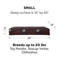 Furhaven Water-Resistant Cooling Gel Dog Bed for Small Dogs w/ Removable Washable Cover, For Dogs Up to 20 lbs - Indoor/Outdoor Garden Print Mattress - Bark Brown, Small Water-Resistant Garden Print (Bark Brown) 20.0