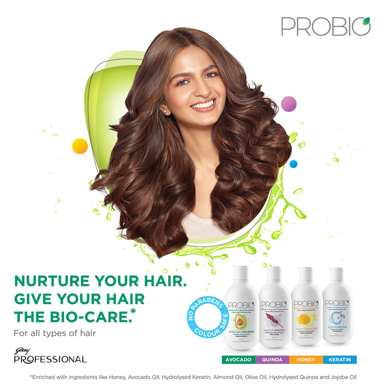 Godrej Professional Honey Moisture Shampoo, For Dry & Damaged Hair - 250ml, No Paraben, with Honey & Nourishing Oil