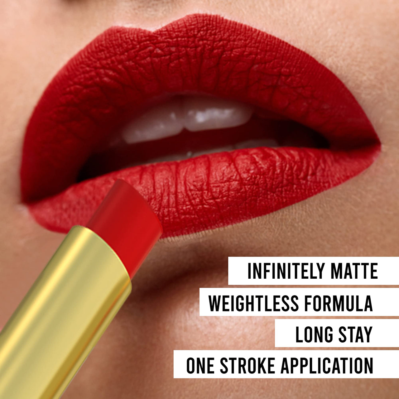Shryoan Velvet Matte Soft Slim Lipstick| 24Hr Long Lasting, Velvet Texture, Matte Finish Lipstick with Easy Glide Lipstick (10g) (Lady in Red)