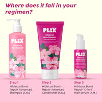 PLIX - THE PLANT FIX Hibiscus Bond Repair Advanced Shampoo for Damaged, Frizzy Hair - 200ml | Repair Hair Molecular Structure | FiberHance & Hibiscus Extract | Men & Women