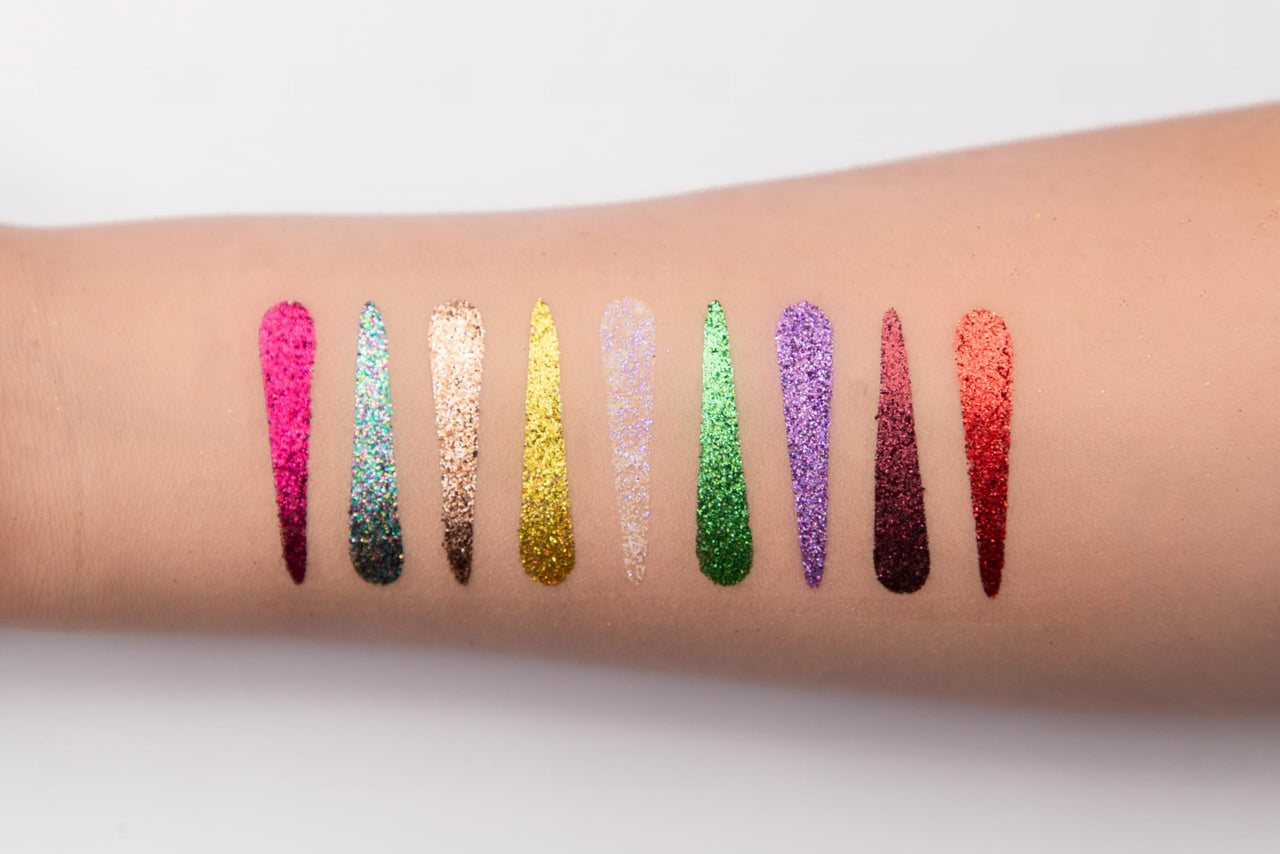 TS COSMETICS Pro Glitter Eyeshadow Palette – Blueland | Pressed Glitter, Shimmer & Matte Finishes | Highly Pigmented, Long-Lasting Eye Makeup