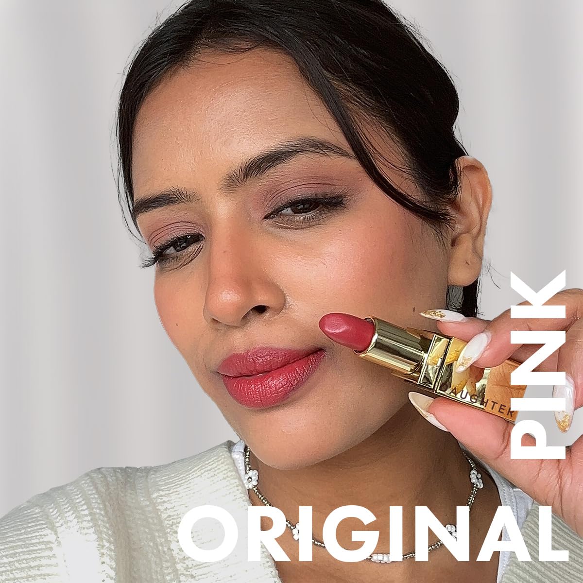 DAUGHTER EARTH Original Pink Lipstick | Vegan Plant Based Highly Pigmented Natural Lightweight Non Drying Lip Color | Long Lasting Phytonutrient Lipstick With Vit E & Bakuchiol | UV Protection | 4g