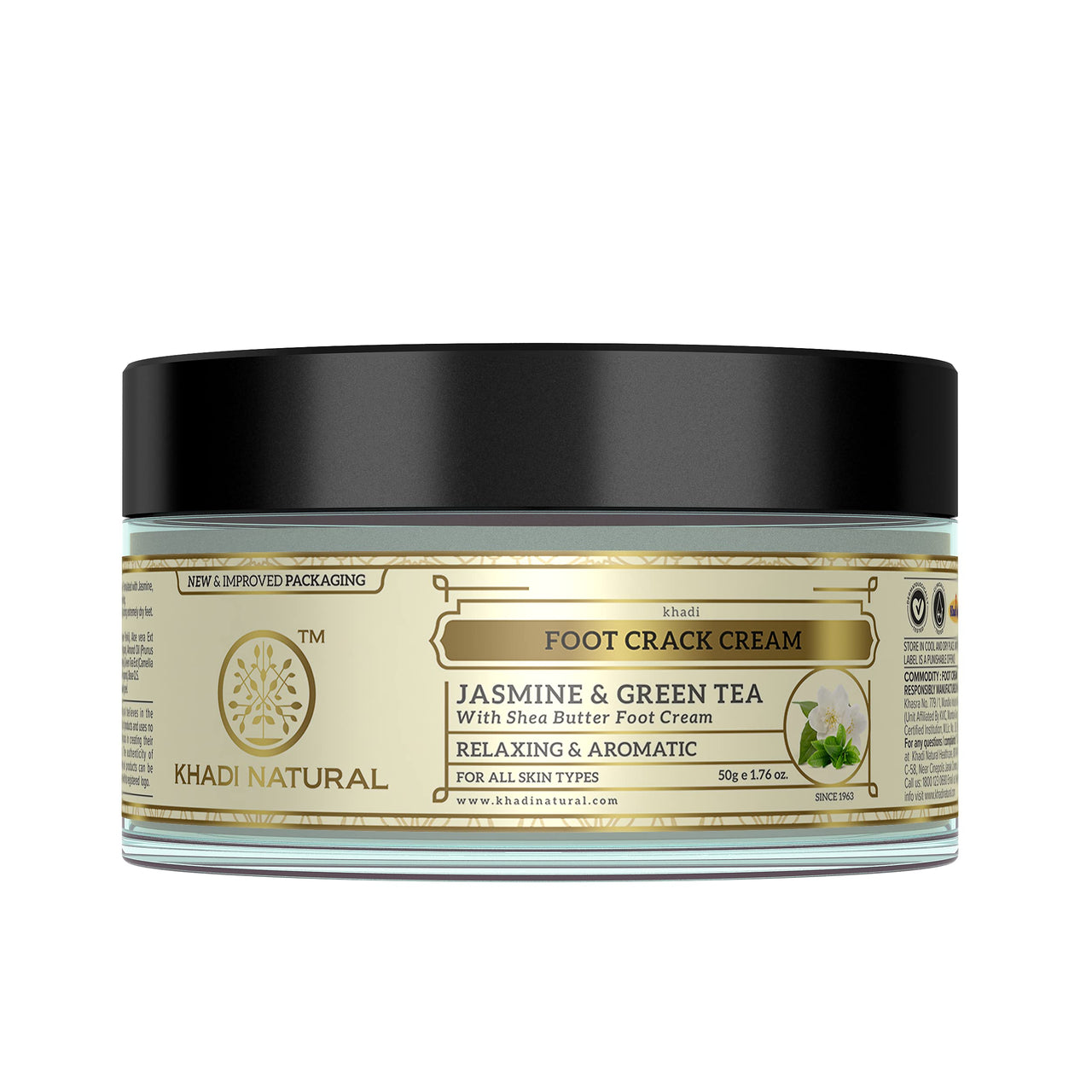 Khadi Natural Jasmine and Green Tea Herbal Foot Crack Cream| For Cracked Heels|Moisturizes dry feet | Antiseptic Properties that treat foot problems| 50g