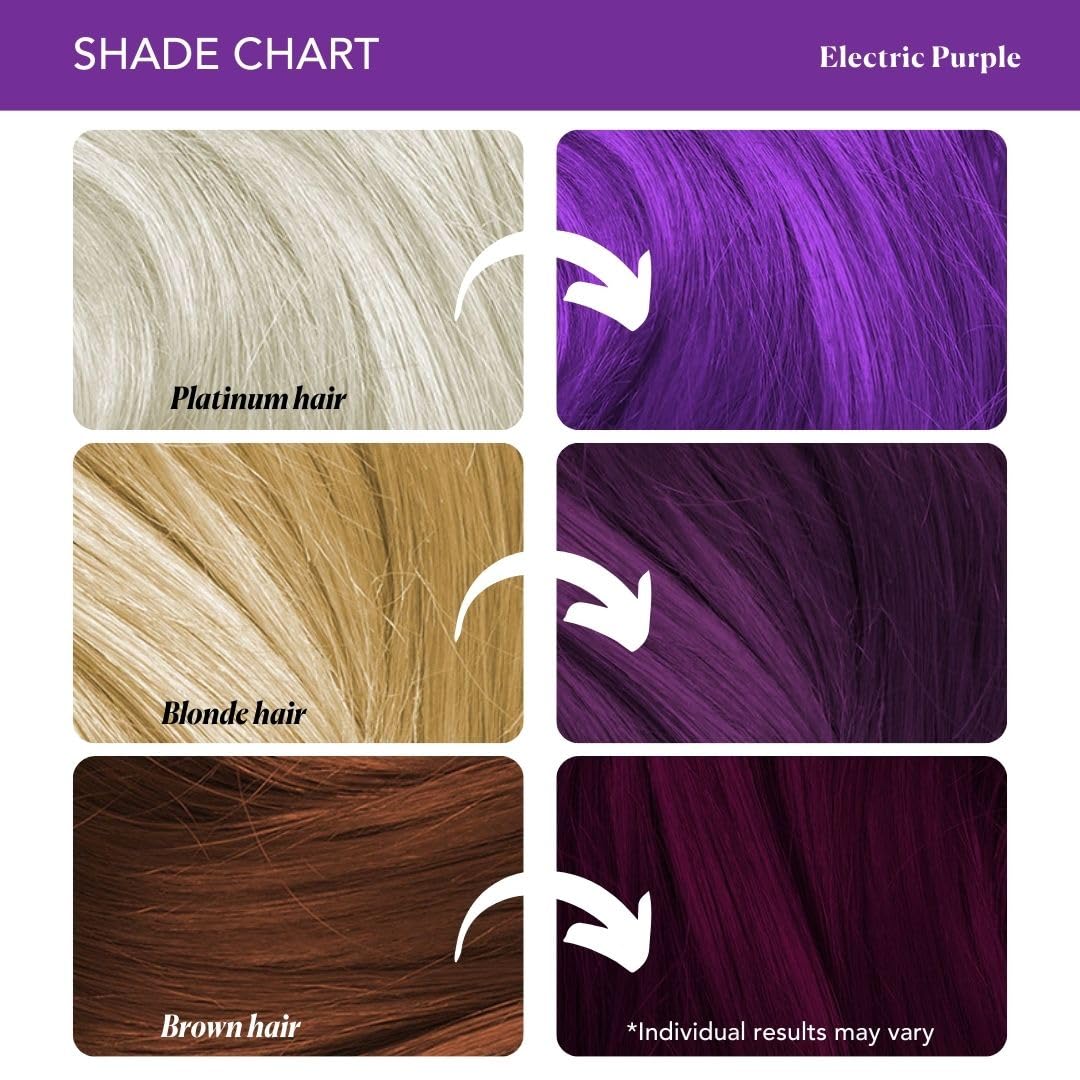 Paradyes Semi-permanent Electric Purple DIY Conditioner Based Hair Colour infused with Aloe-vera, Bhringaraj, Brahmi, Almonds & Amla 120 gm