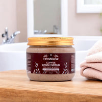 FreshLuxe Coffee Crush Body & Face Scrub | Exfoliation & De-Tan | Enriched with Walnut Powder | Unisex | 140g