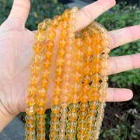 1 Strand Adabele Natural Citrine Yellow Crystal Healing Gemstone 8mm Round Loose Stone Beads (44-47pcs Total) for Jewelry Making GH2-8 8mm (1 Strand) Citrine Crystal